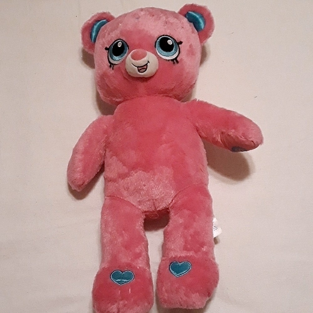 Build-A-Bear x Shopkins D'Lish Bear Pink Plush Stuffed Animal Blue Eyes - Picture 3 of 11